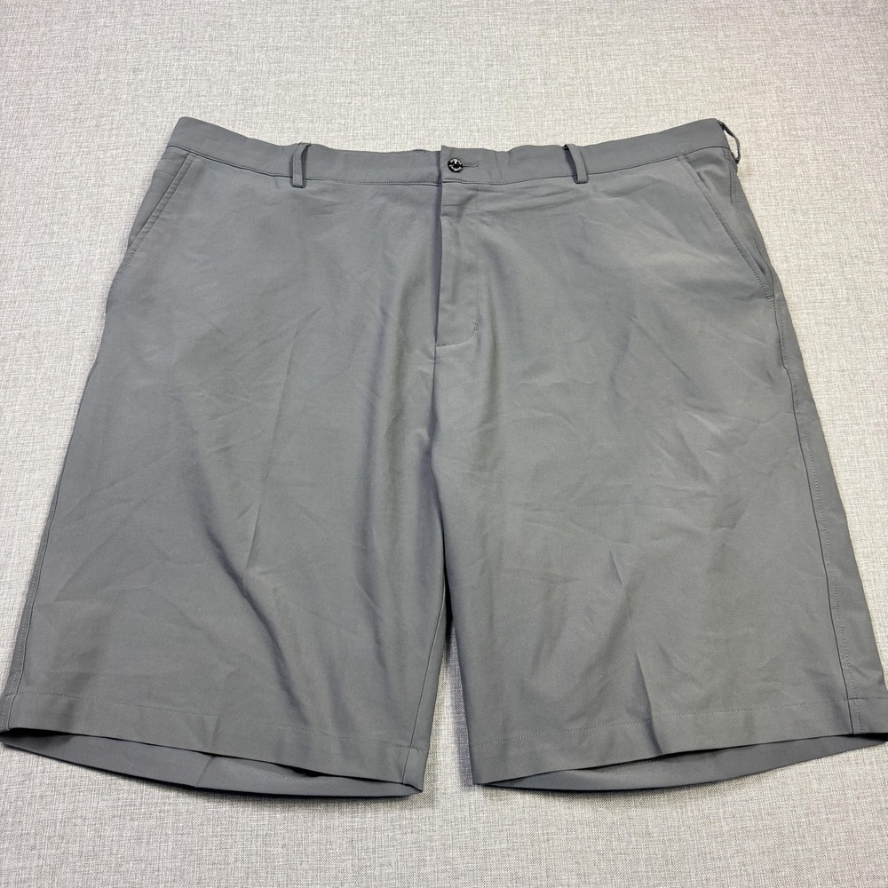 Dunning Golf Chino Shorts Mens‎ 42 Gray Performance Flat Front 10 Inseam